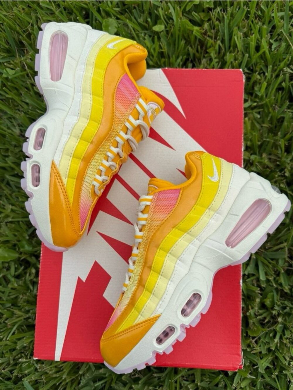 5.5 WOMEN'S NIKE AIR MAX 95 BIG BUBBLE / YELLOW WHITE IQ0382-739 SNEAKERS